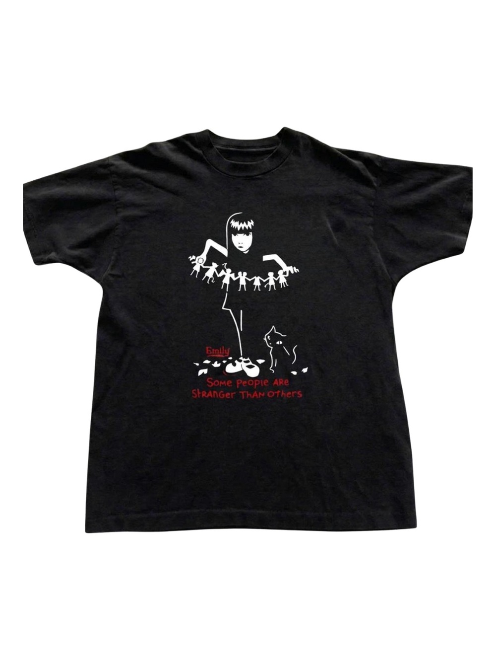 Gildan Black Graphic T-Shirt with 'Some People Are Stranger Than Others' Print